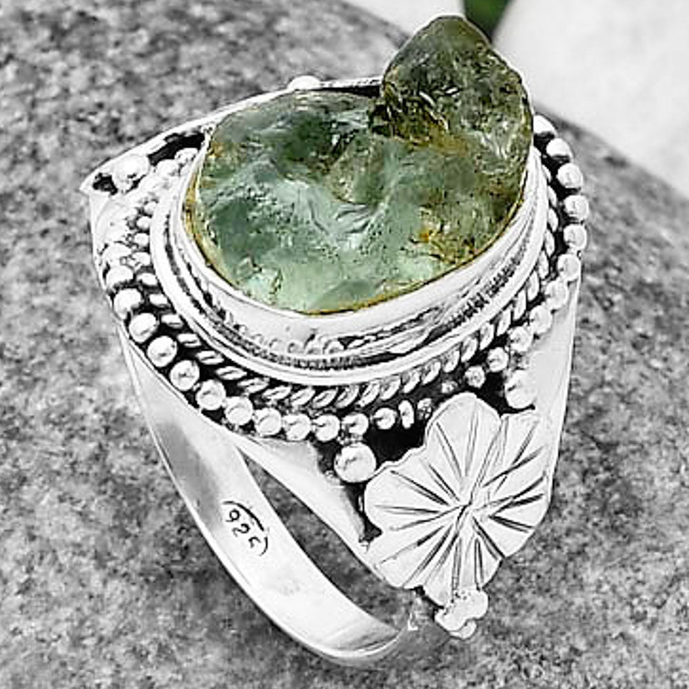 Natural Aquamarine Rough - Brazil Ring size-8.5 R-1424 SDR208771