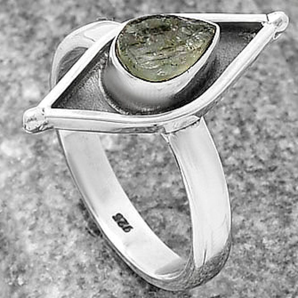 Evil Eye - Aquamarine Rough - Brazil Ring size-9 R-1628 SDR214205