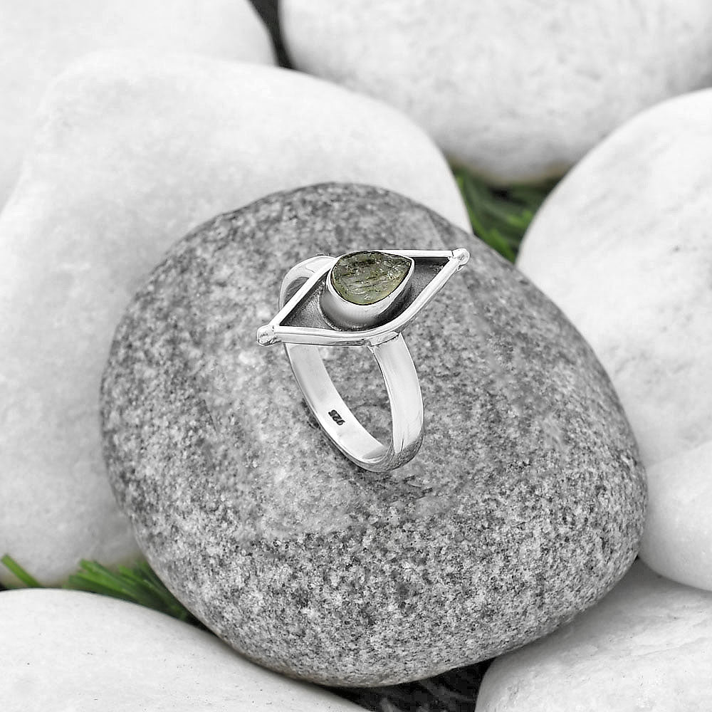 Evil Eye - Aquamarine Rough - Brazil Ring size-9 R-1628 SDR214205