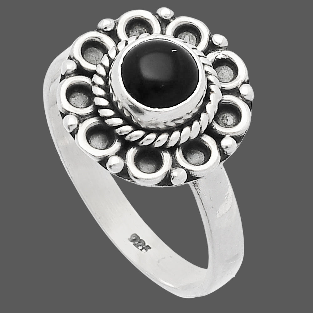 Natural Black Onyx - Brazil Ring size-7 R-1256 SDR227313