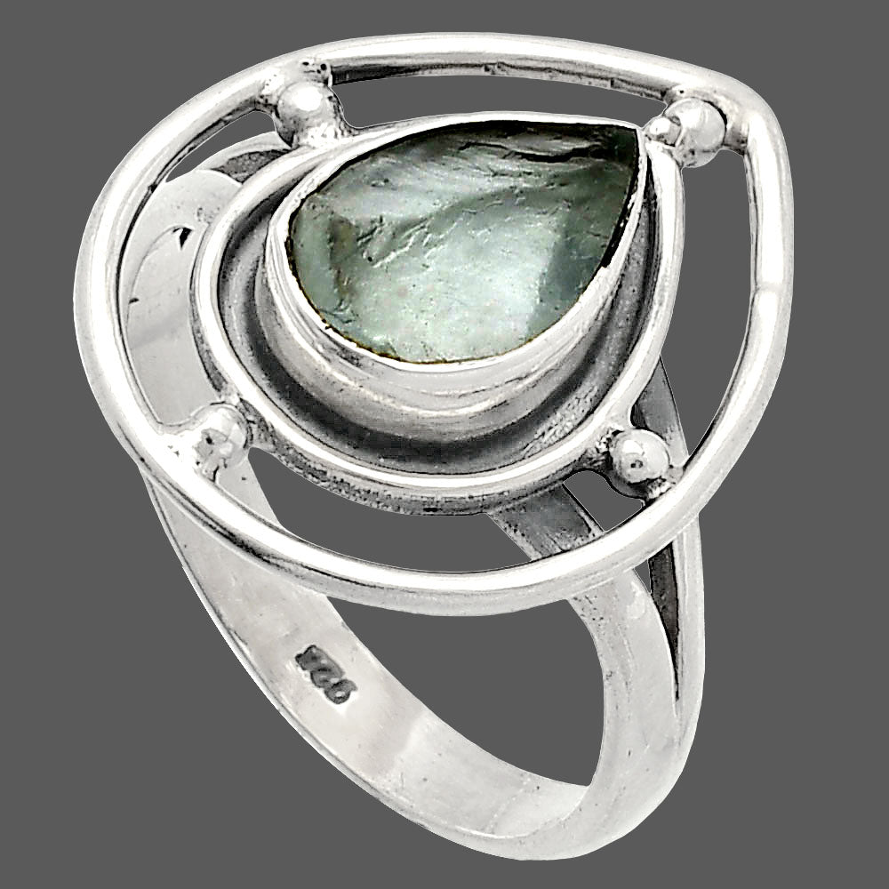 Natural Aquamarine Rough - Brazil Ring size-8 R-1446 SDR227502
