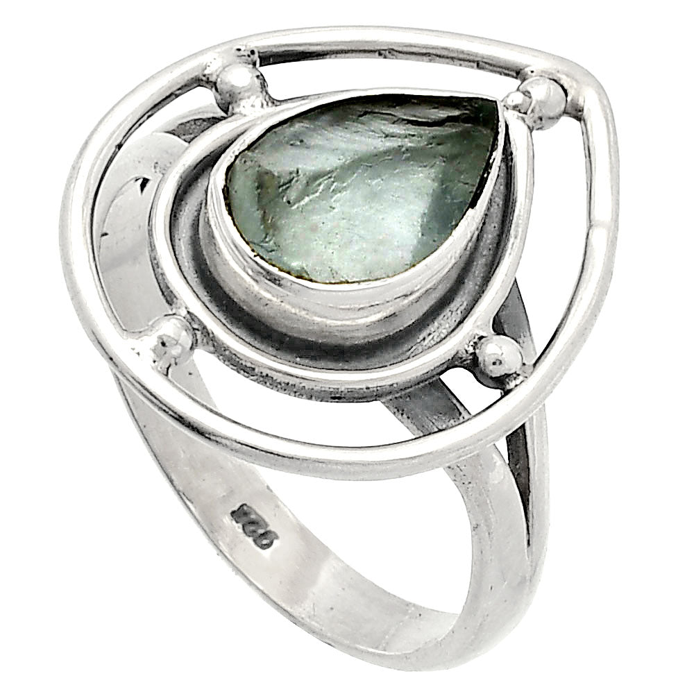 Natural Aquamarine Rough - Brazil Ring size-8 R-1446 SDR227502