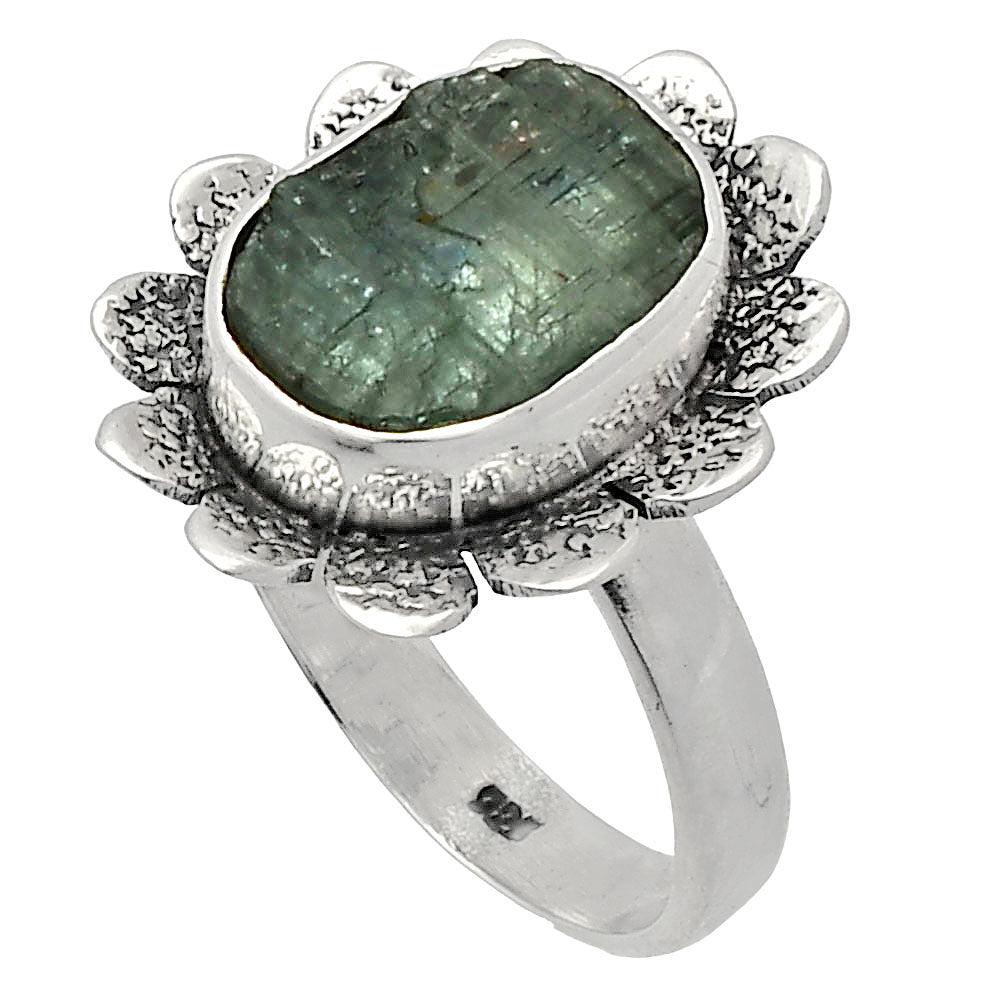 Natural Aquamarine Rough - Brazil Ring size-7 R-1241 SDR230078