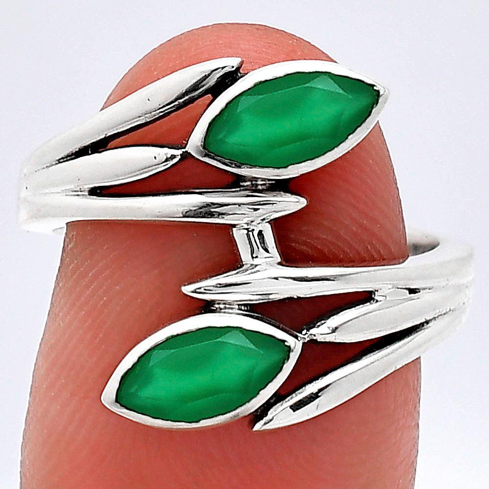Natural Green Onyx Ring size-7.5 R-1023 SDR241542