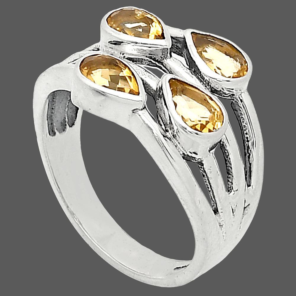 Natural Citrine Ring size-7 R-1030 SDR241597