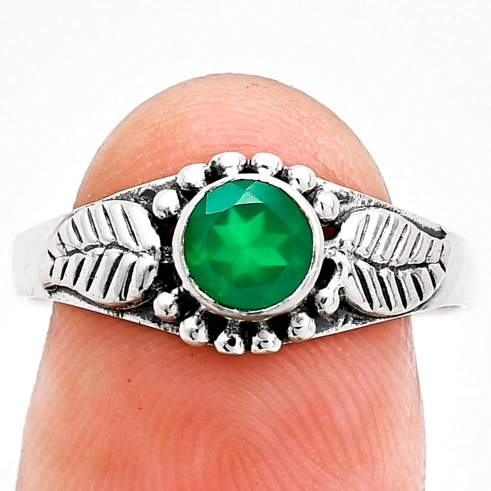 Natural Green Onyx Ring size-8 R-1404 SDR243571