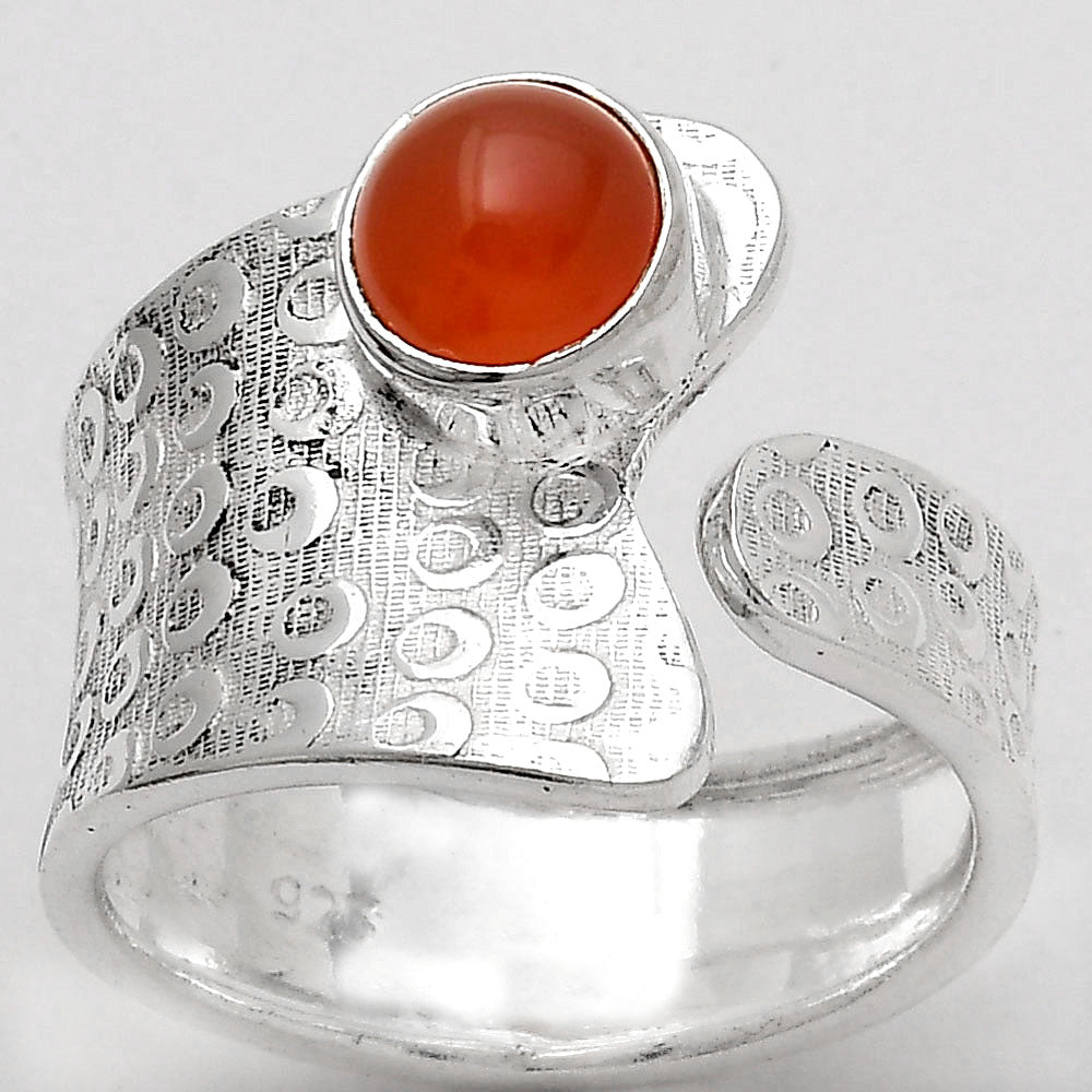 Adjustable - Natural Carnelian Ring size-8 R-1381 SDR246892