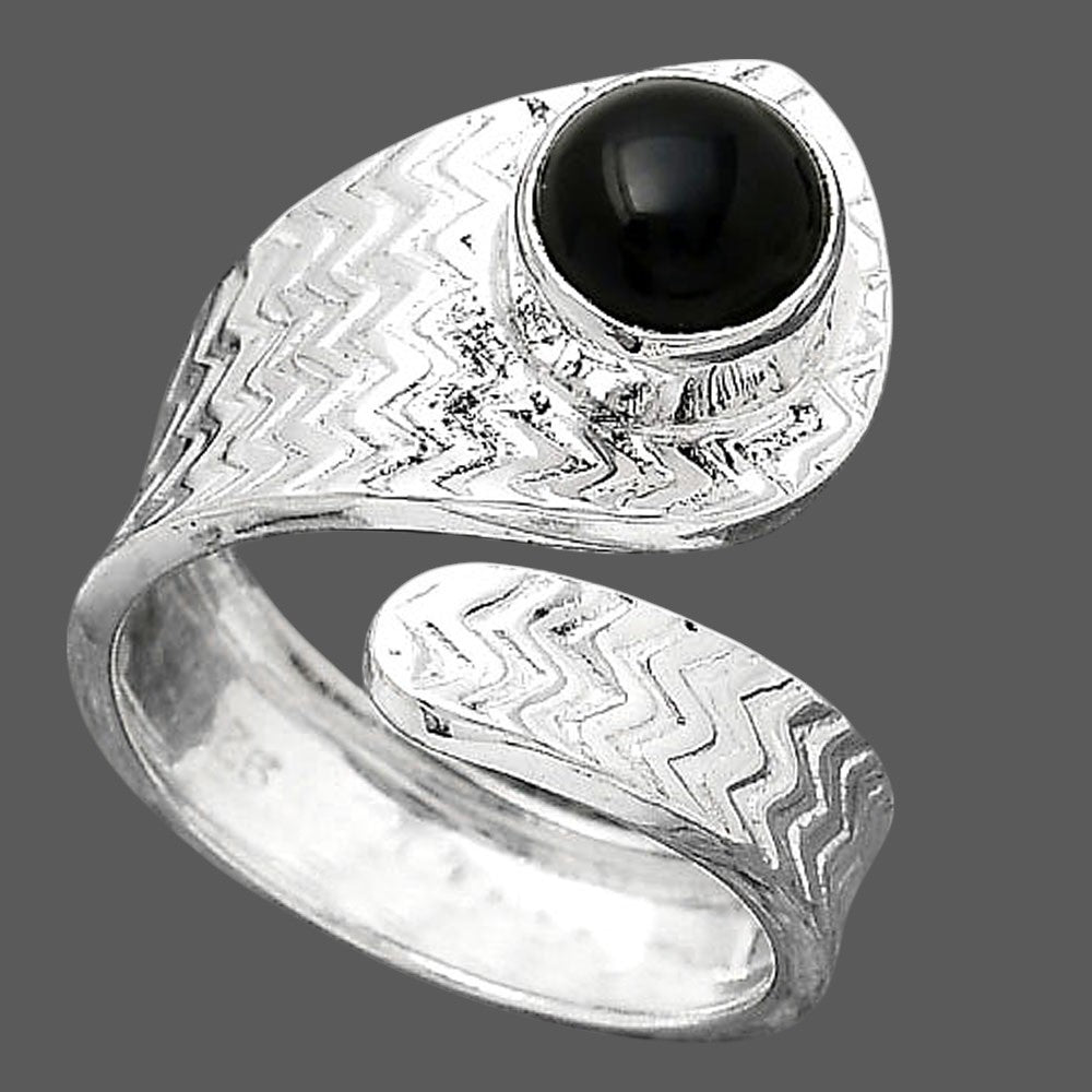 Adjustable - Black Onyx - Brazil Ring size-6.5 R-1374 SDR246942