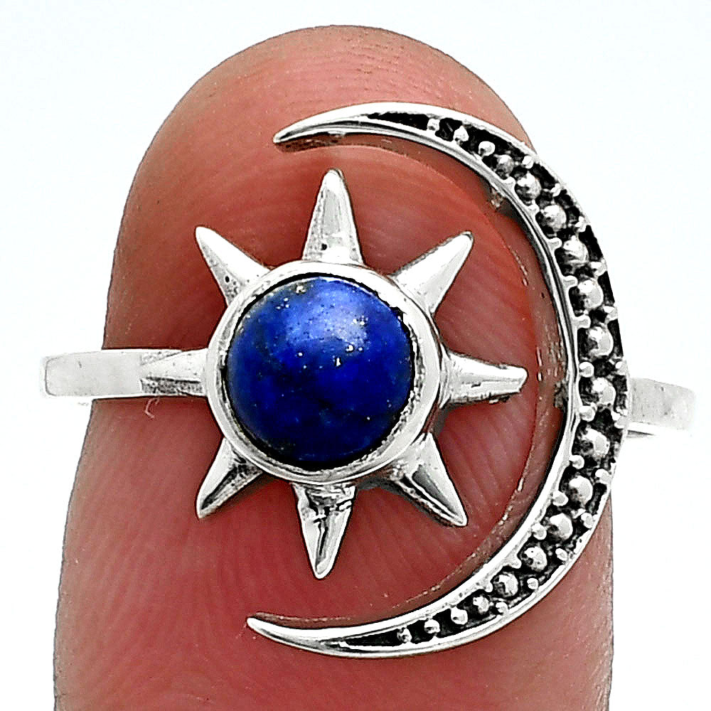 Star Moon Adjustable Lapis Lazuli Ring size-7.5 R-1015 SDR247326