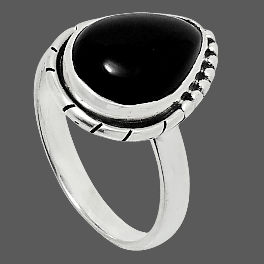 Natural Black Onyx - Brazil Ring size-8 R-1151 SDR248190
