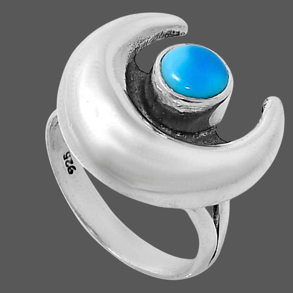 Crescent Moon - Sleeping Beauty Turquoise Ring size-6 R-1072 SDR248827