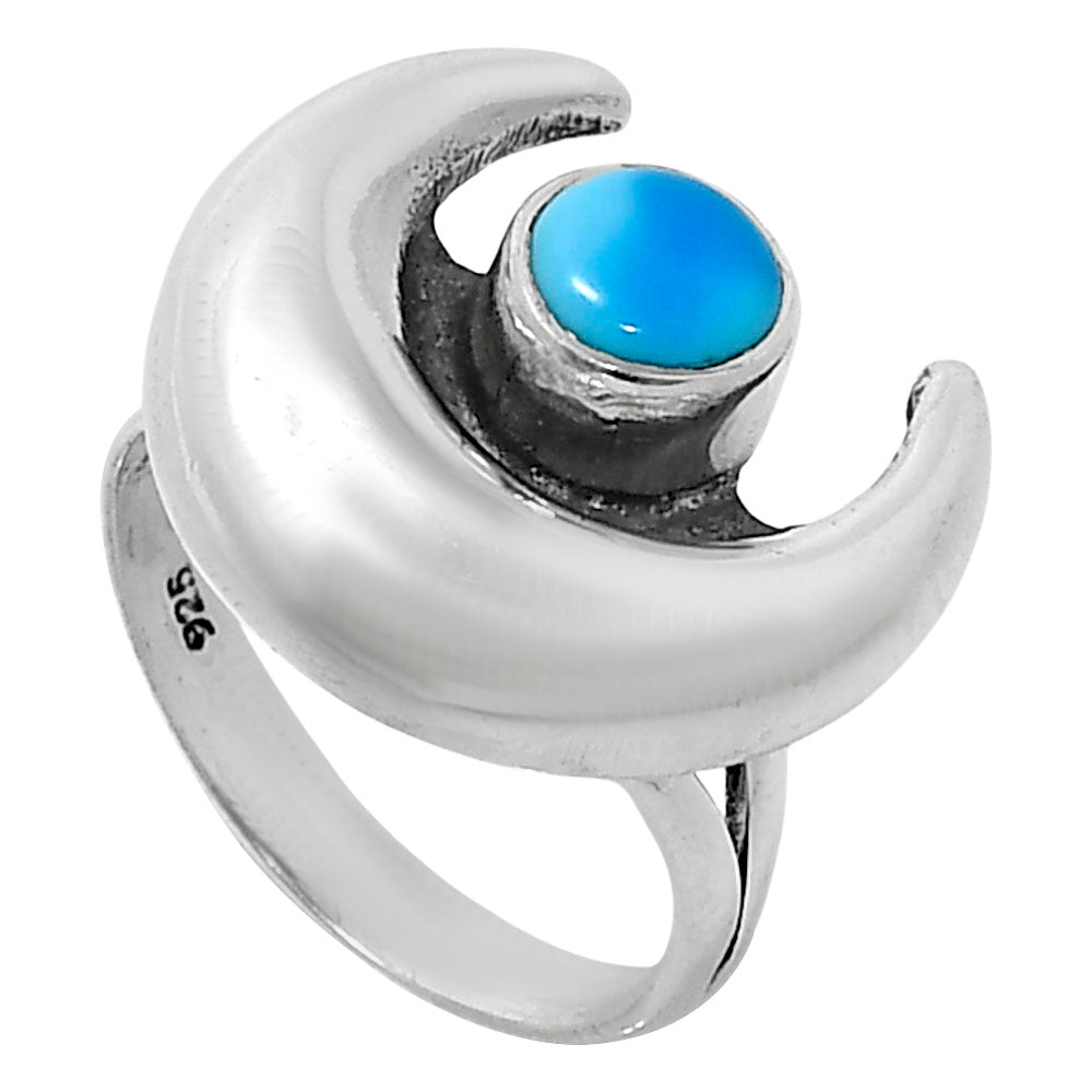 Crescent Moon - Sleeping Beauty Turquoise Ring size-6 R-1072 SDR248827