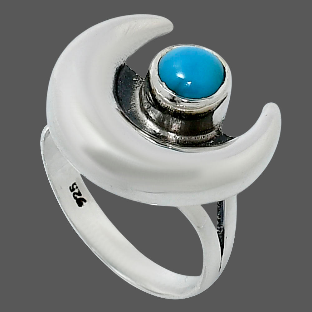 Crescent Moon - Sleeping Beauty Turquoise Ring size-6.5 R-1072 SDR248829