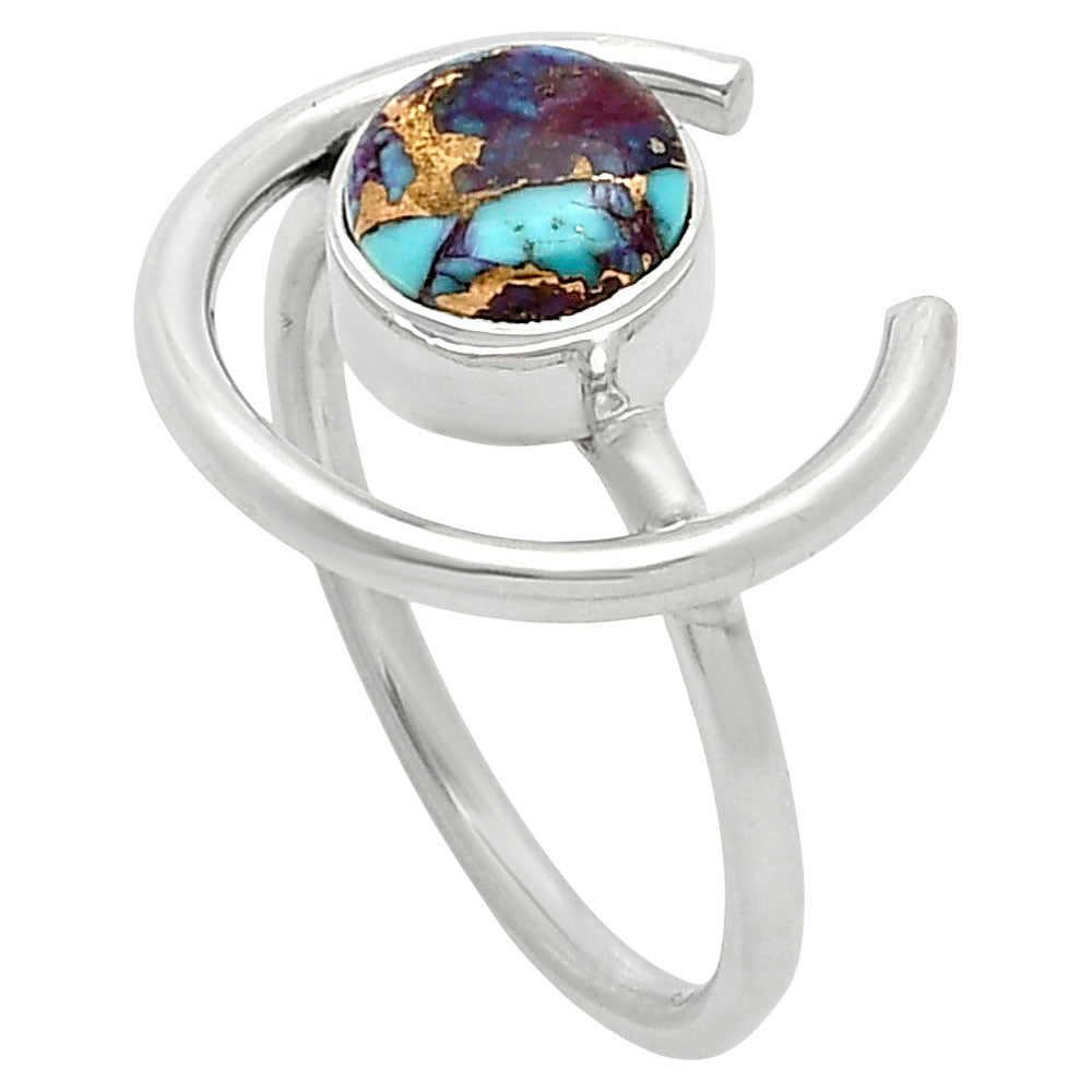 Kingman Purple Dahlia Turquoise Ring size-7 R-1036 SDR249286