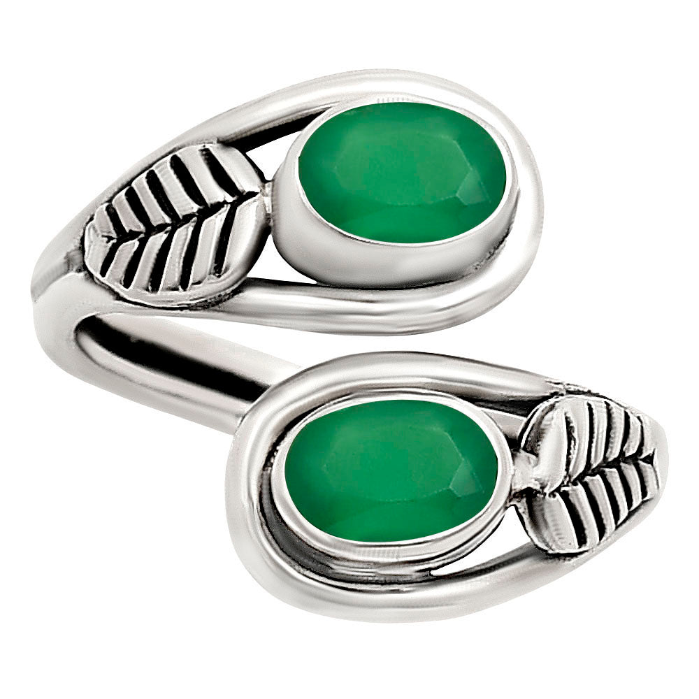 Adjustable - Green Onyx Ring size-7 R-1483 SDR251454