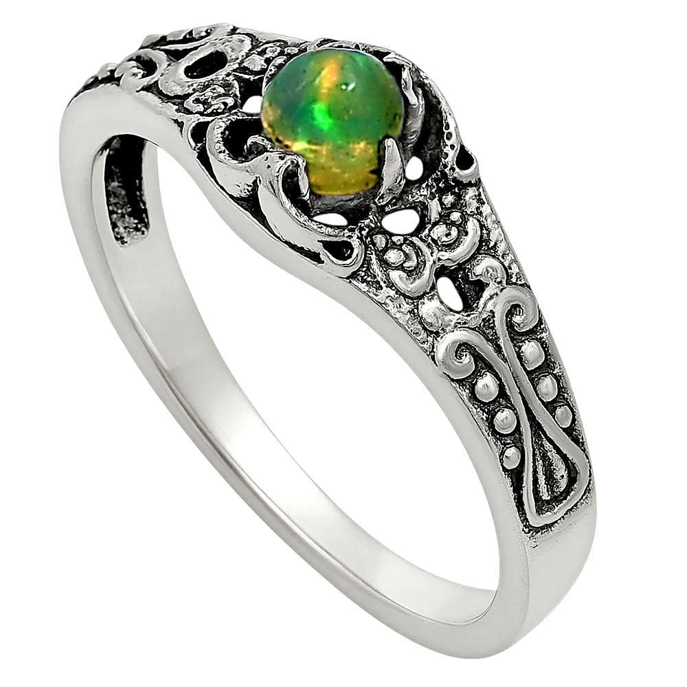 Ethiopian Opal Ring size-6 R-1172 SDR251992