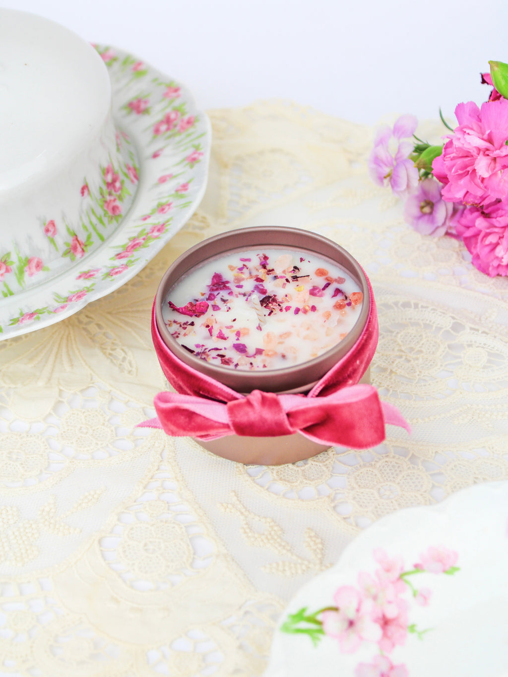 Unlabeled 4 oz Botanical Soy Wax Candles - Party Favors