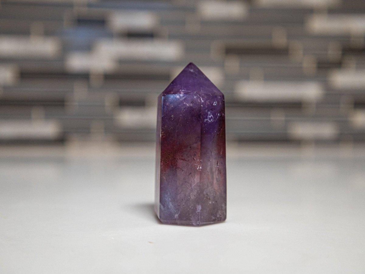 Ametrine Crystal Tower: Polished Amethyst & Citrine Point