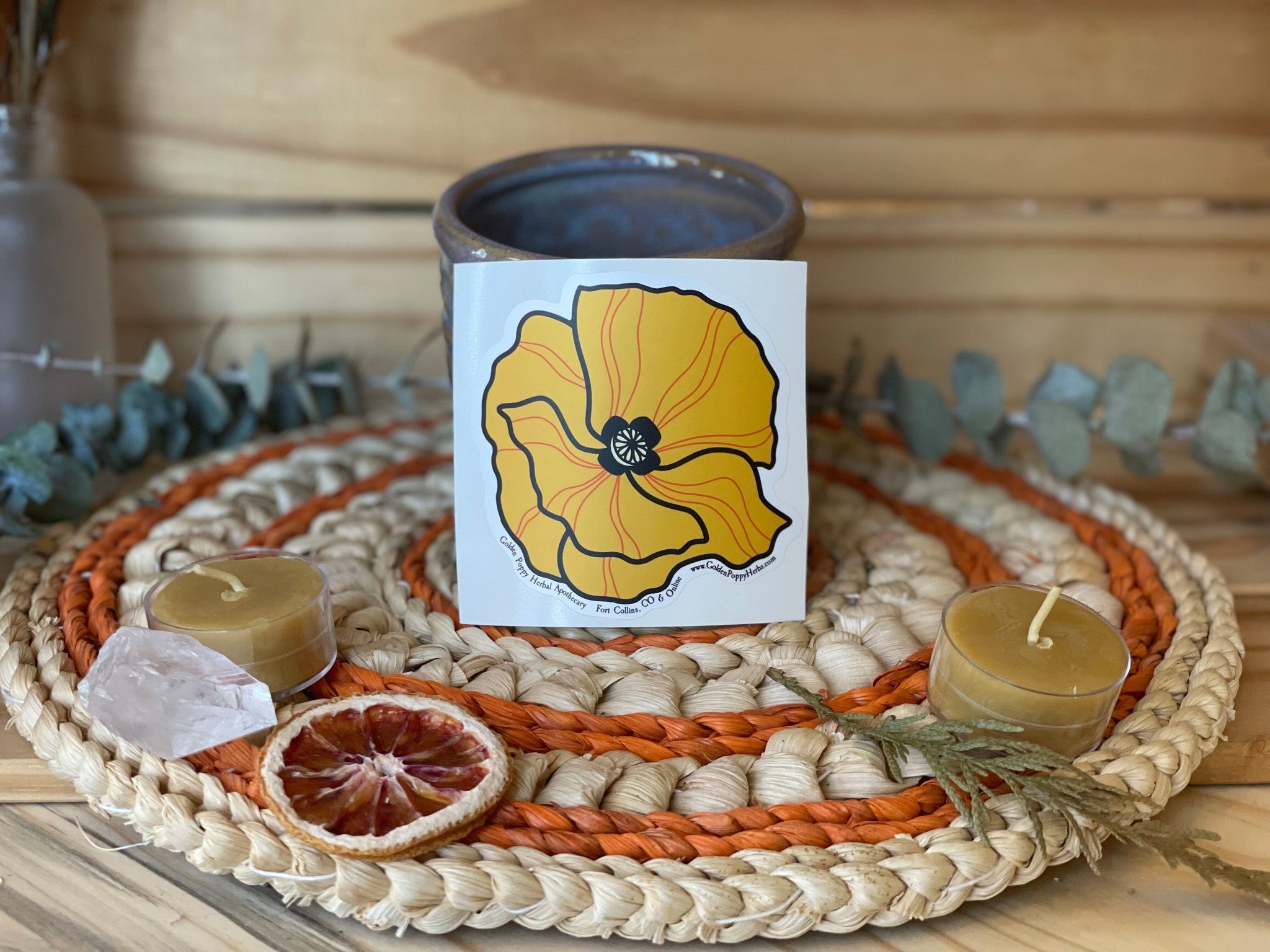 Golden Poppy Logo Sticker